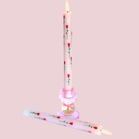 LED pillar kaars rosy