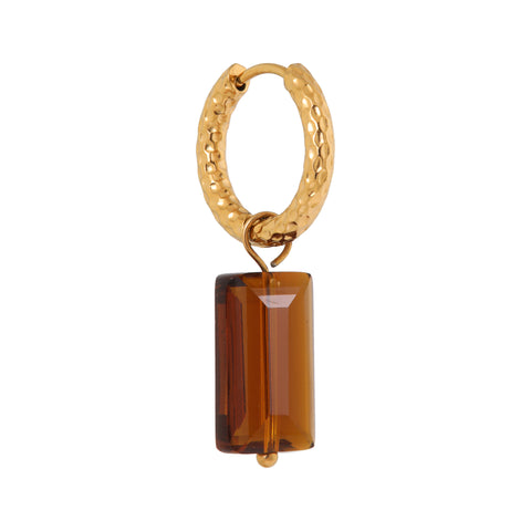 Single Shiny brown hoop gold