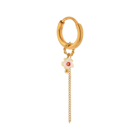 Chain flower hoop gold