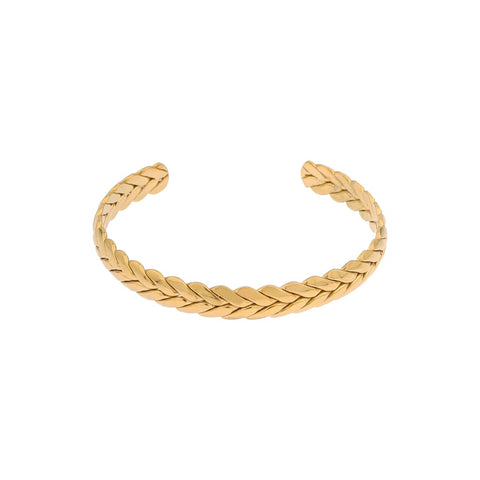 Braided bangle bracelet gold
