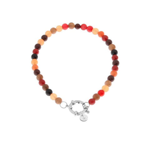 Sunset beads bracelet silver