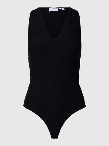 Slfvera sl giltter body - black lurex