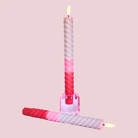 LED Swirl Kaars Soft Pink