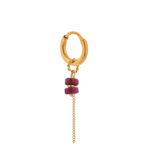Single chain magenta hoop gold