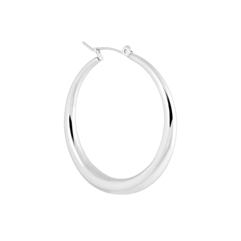 Single golden cirkel hoop silver