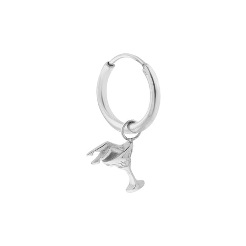 Single cocktail lady hoop silver