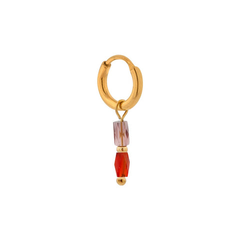 Single terra red hoop gold