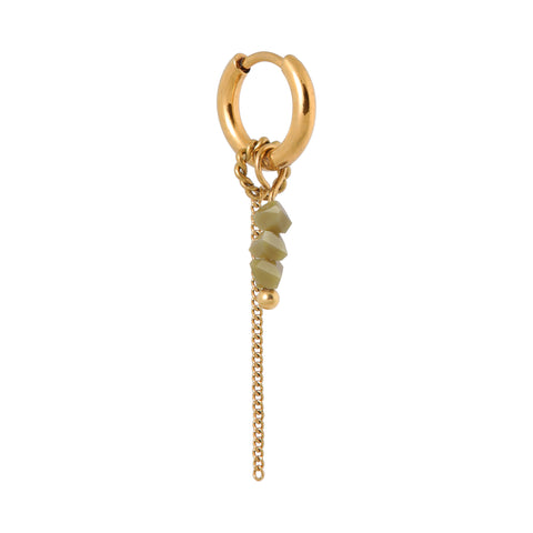 Single Chain olive hoop gold
