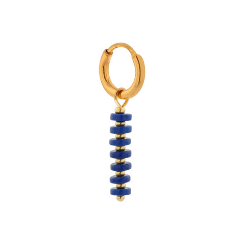 Single royal blue hoop gold
