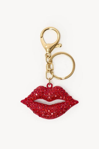 Golden keychain with rhinestones