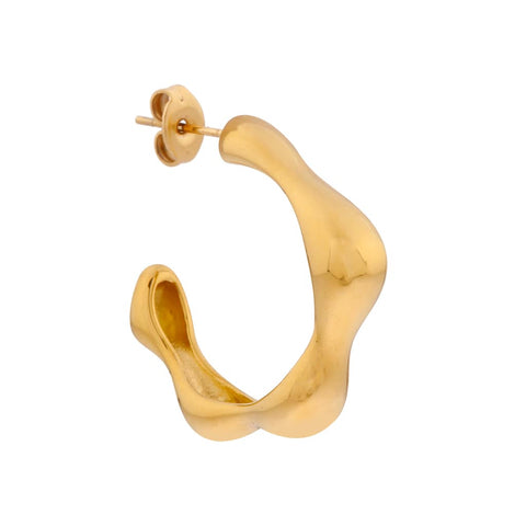 Big wavy hoop gold