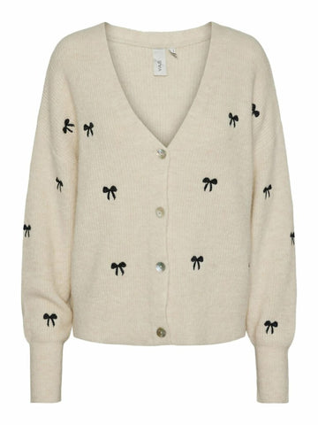 Yasbow ls embroided knit cardigan - birch