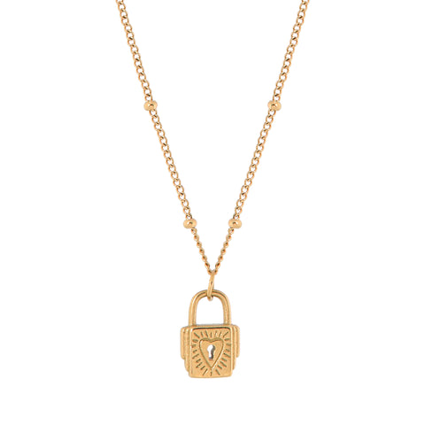 Lock of love necklace gold