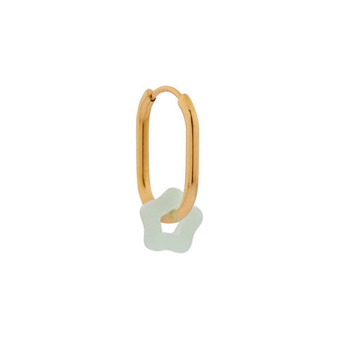 Oval mint hoop gold