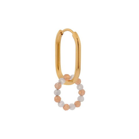 Oval orange hoop gold