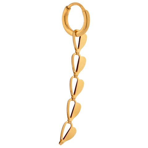 Single half heart hoop gold
