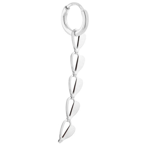 Single half heart hoop silver