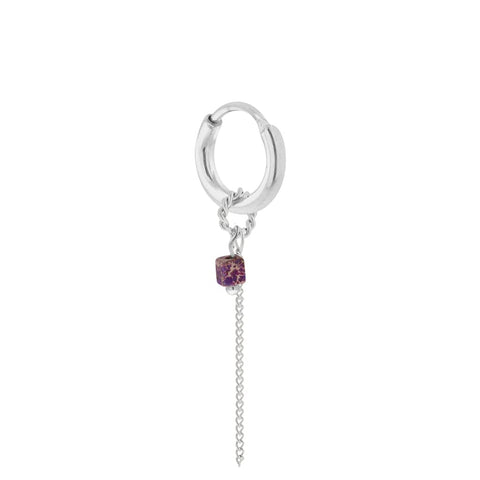 Single chain purple hoop silver