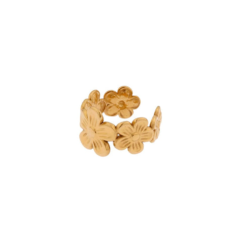 Flowers ear cuff gold