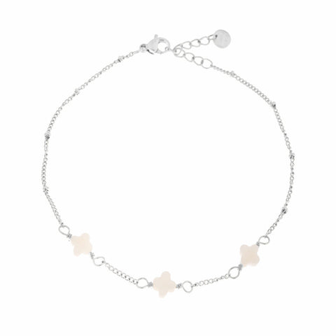 White clover anklet silver