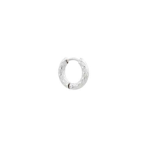 Single hilly small hoop silver