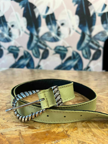 25163 Plain belt - lime silver