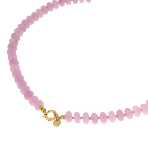 Lilac jade neckace gold