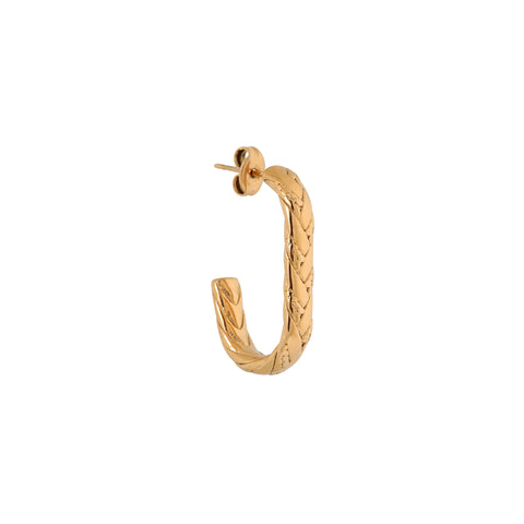 Single oval braid hoop gold