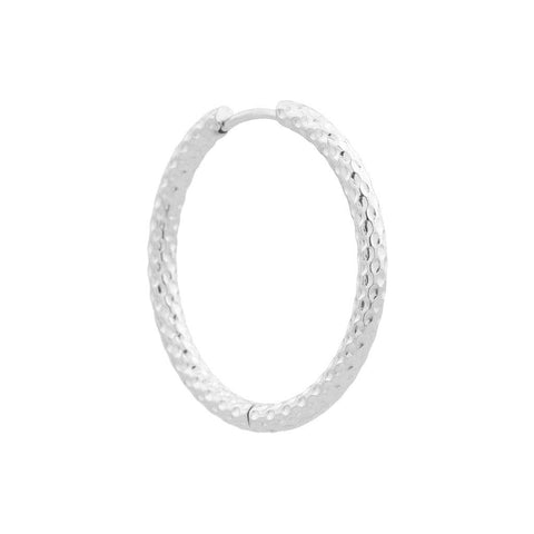 Single hilly big hoop silver