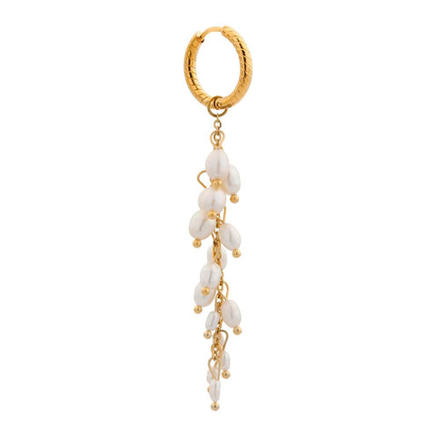 Dancing pearls hoop gold