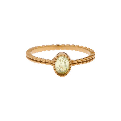 Braided green ring gold