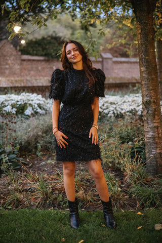 Yasilza 2/4 sequin dress - show - black