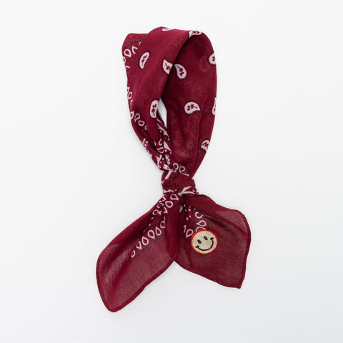 Fay Bandana Paisly Smiley - bordeaux rood