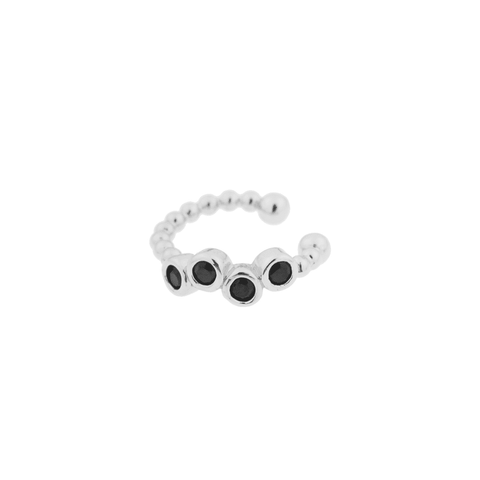 Black dots earcuff silver