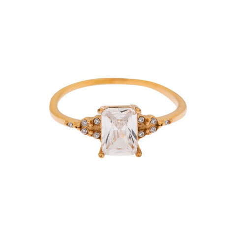 Square diamond ring gold