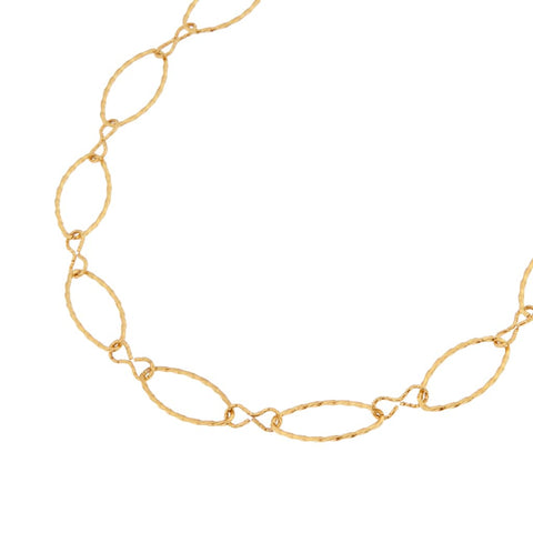 Infinity oval necklace gold
