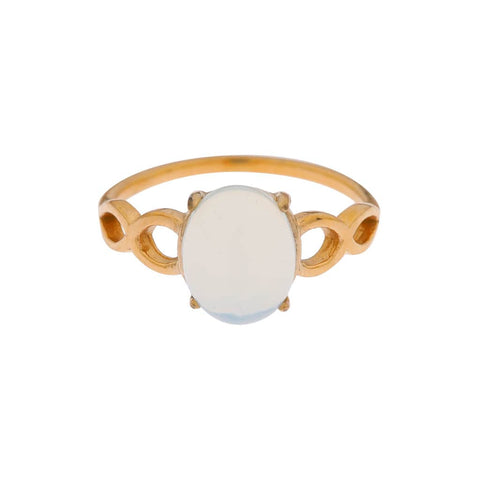 Wavy opal ring gold