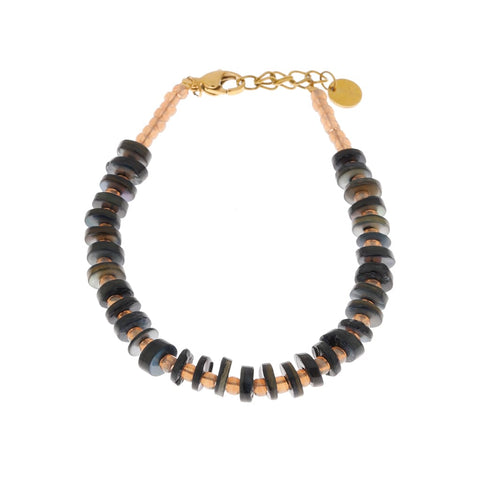Black shell bracelet gold