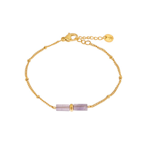 Purple tube bracelet gold