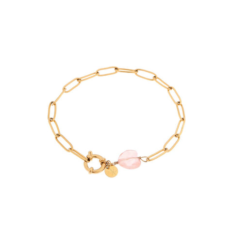 Hold on pink heart bracelet gold