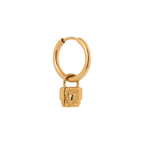 Single Lock of love hoop gold