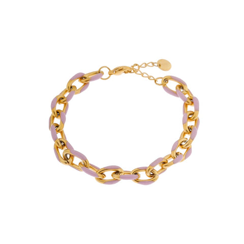Purple chain bracelet gold