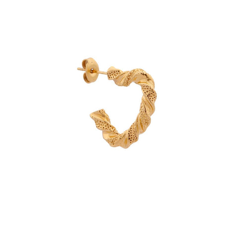 Single twisted love hoop gold