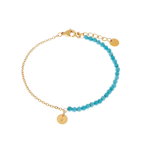 Half half turquoise bracelet gold