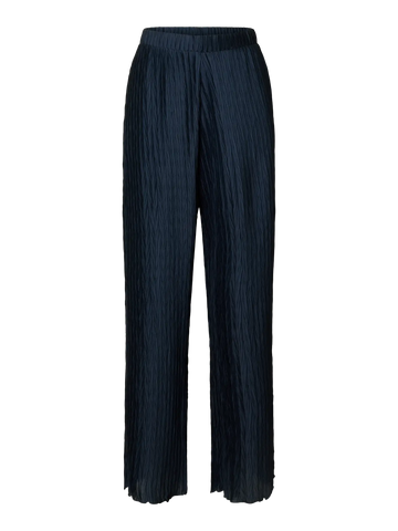 Slfelma hw wide plisse pant - dark sapphire