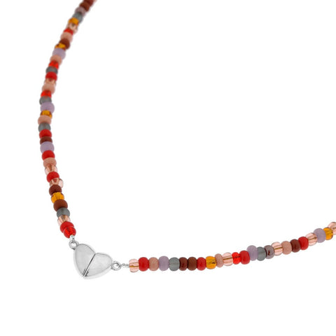 Heartbeat necklace silver