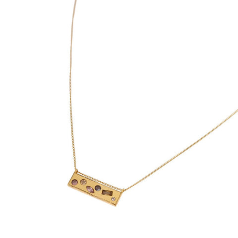 Diamond vein necklace gold