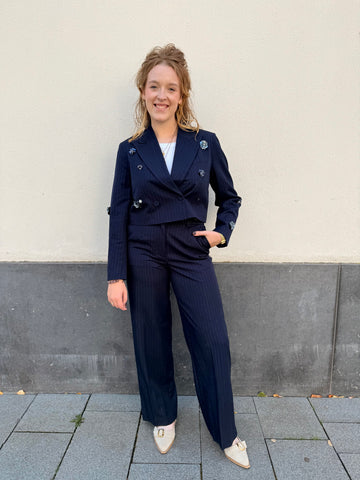 Yasmidnight ls short blazer - navy blazer