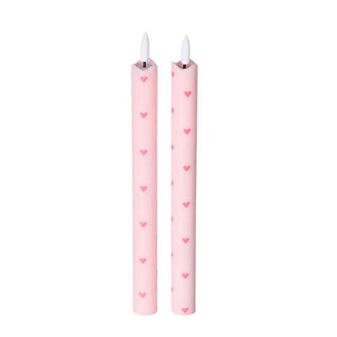 LED pillar kaars hearts pinklight