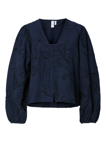 Yasjetta ls shirt - navy blazer, black detail